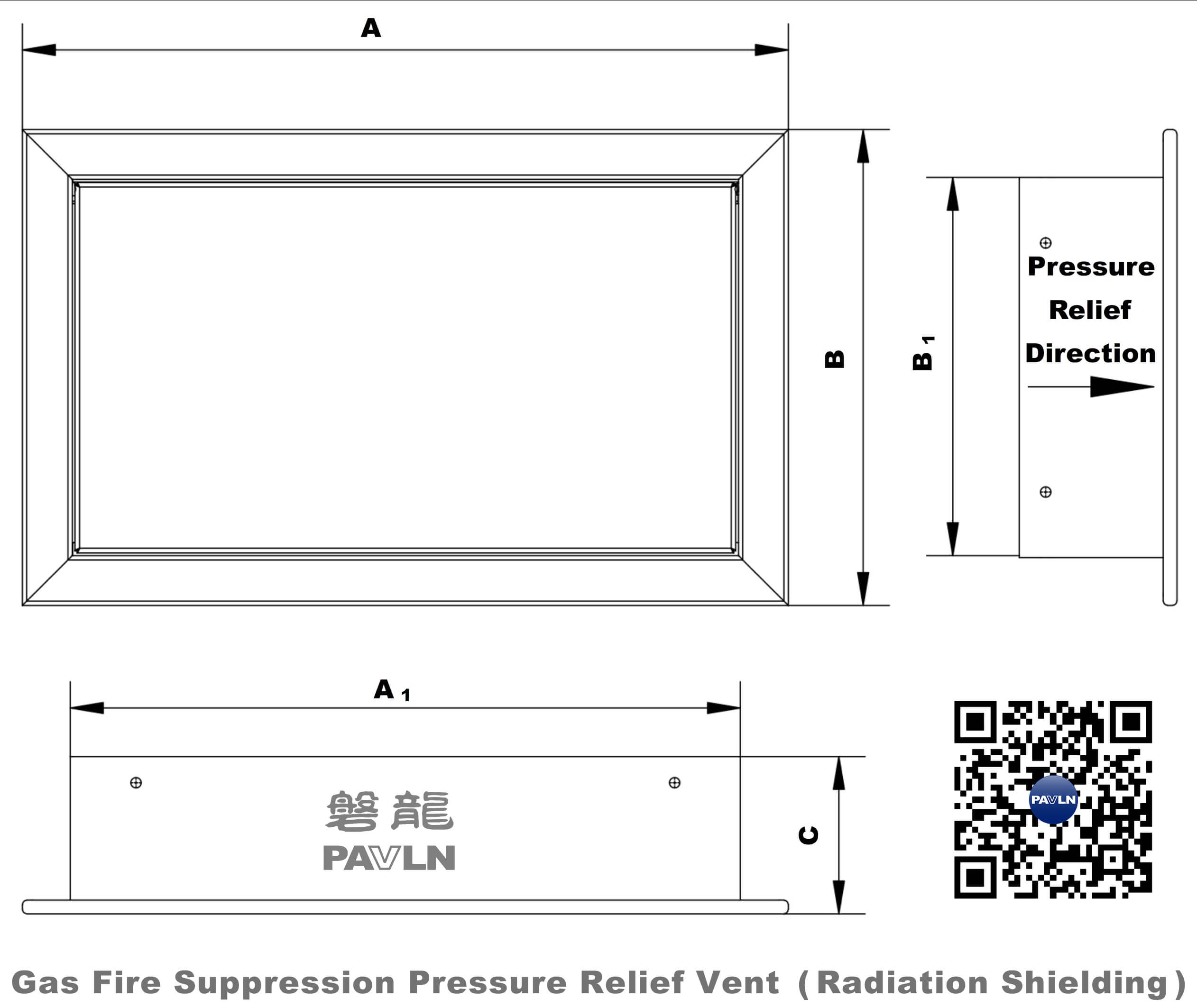 Gas Fire Suppression Pressure Relief Vent (Radiation Shielding)