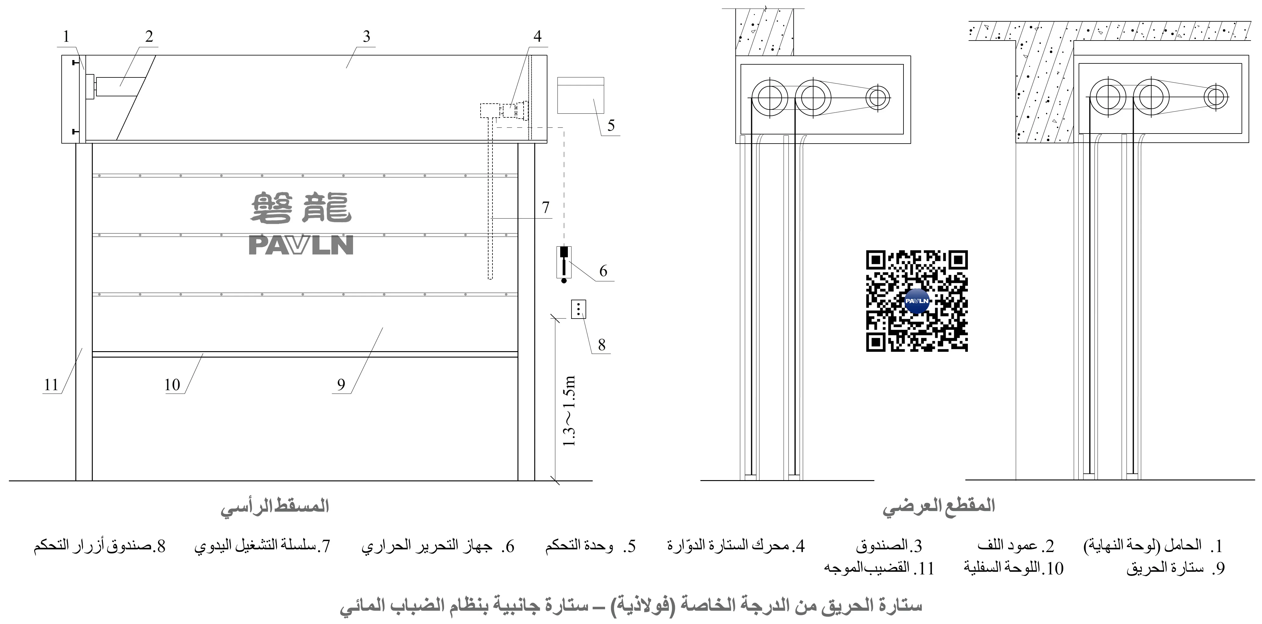 ستارة الحريق من الدرجة الخاصة (غير عضوية) – ستارة عمودية
