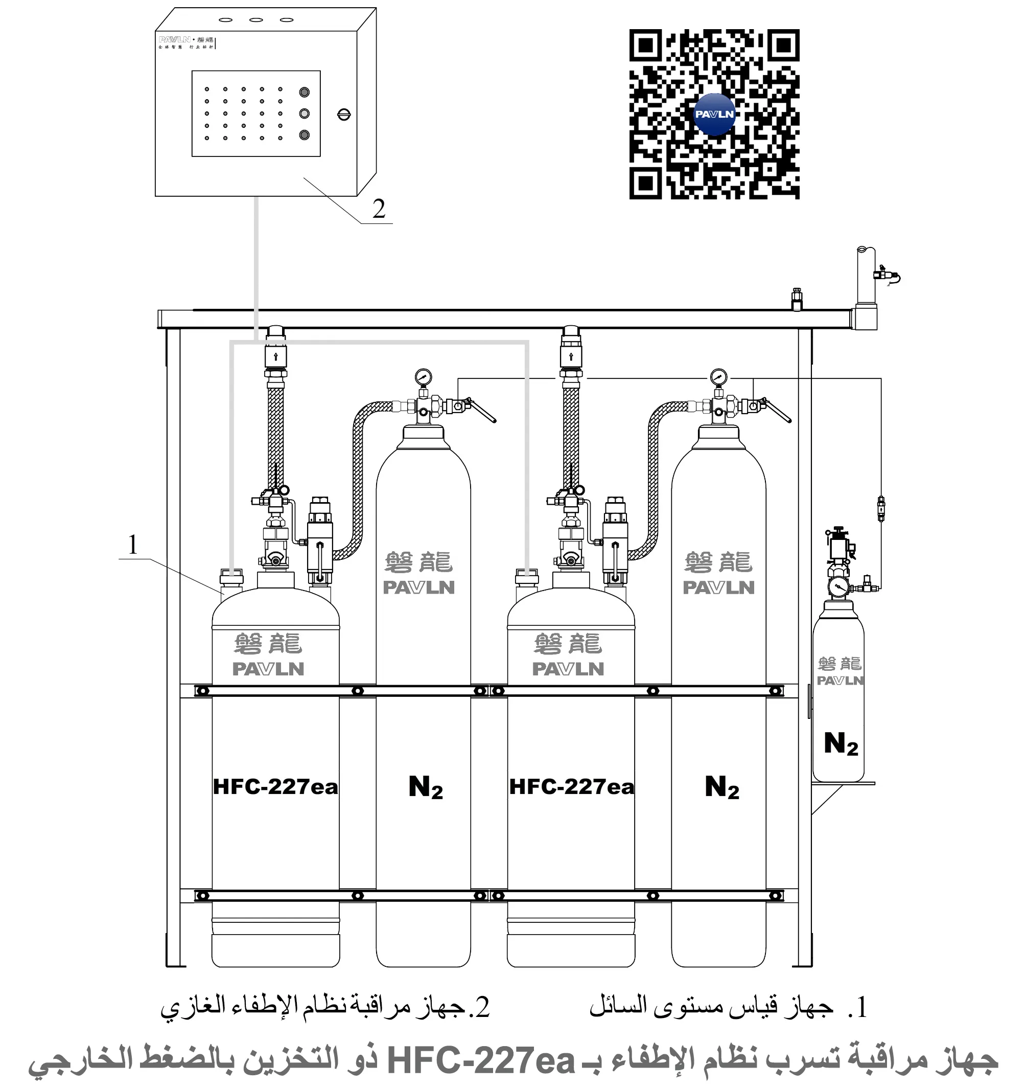 جهاز مراقبة تسرب نظام الإطفاء بـ HFC-227ea ذو التخزين بالضغط الخارجي
