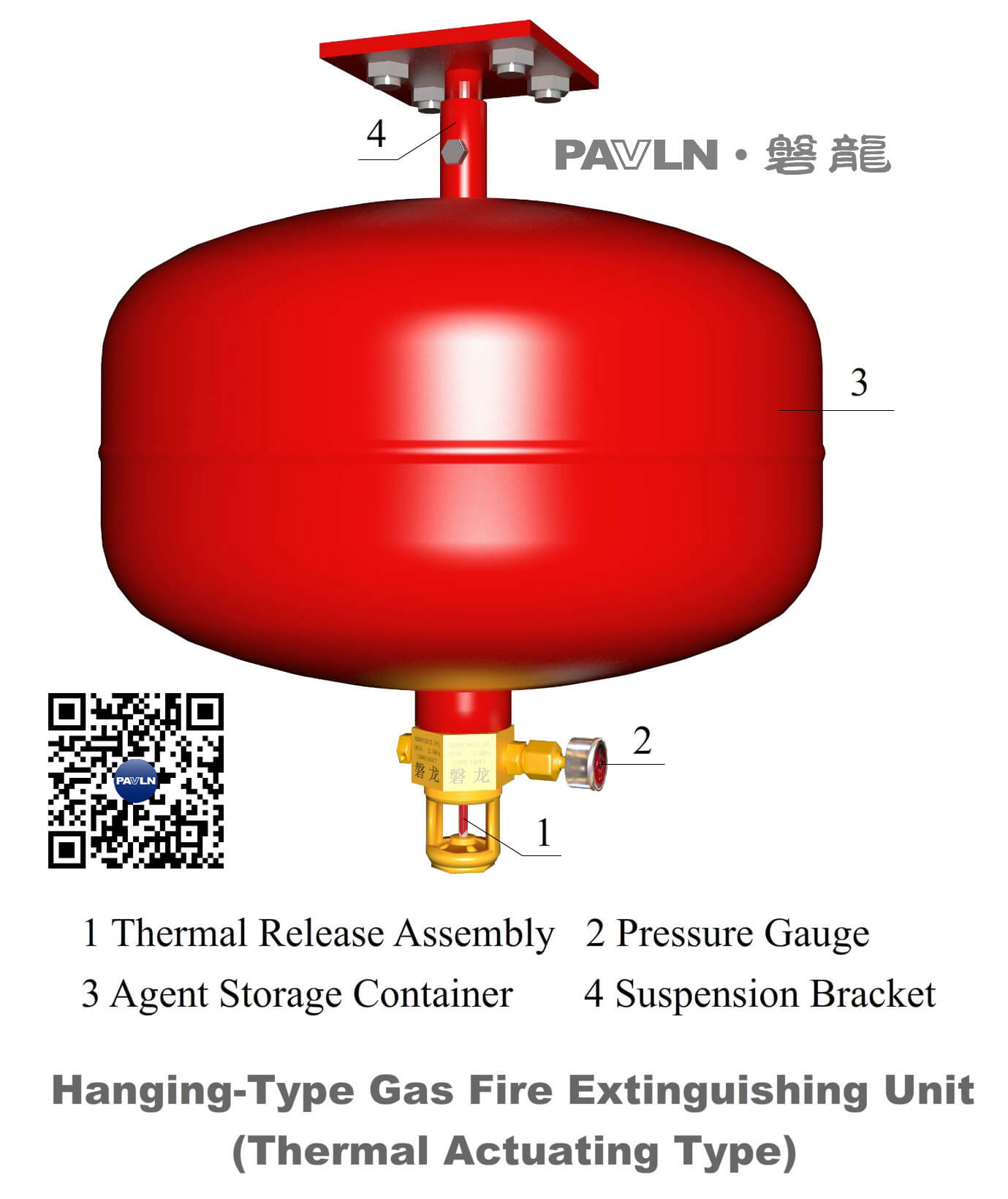 Hanging-Type Gas Fire Extinguishing Unit (Thermal Actuating Type)